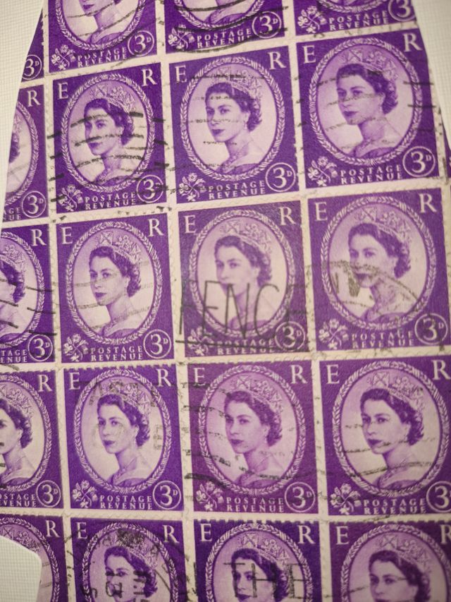 Quadro Churchill francobolli vintage