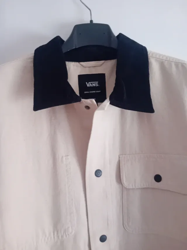 Chaqueta Vans Beige Talla L Unisex cuello de pana