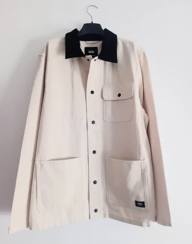 Chaqueta Vans Beige Talla L Unisex cuello de pana