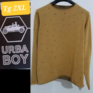 Maglione URBA BOY Tg 2XL cammello microbucato