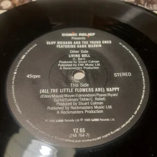 Single 45 RPM Cliff Richard & The Young Ones 1986