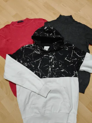 Lotto 3 capi M uomo felpa maglione e maglioncino