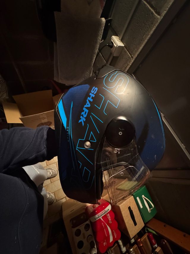 Casco Moto Shark Nero Blu con interfono incluso