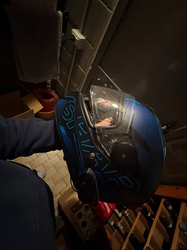 Casco Moto Shark Nero Blu con interfono incluso