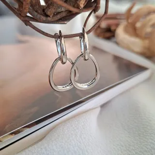 Pendientes Plata de Ley Aro Doble