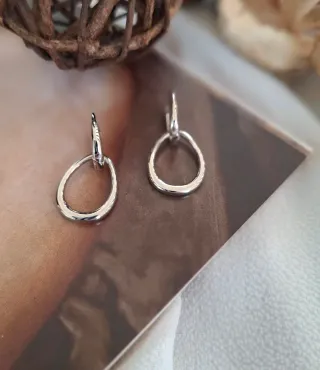 Pendientes Plata de Ley Aro Doble