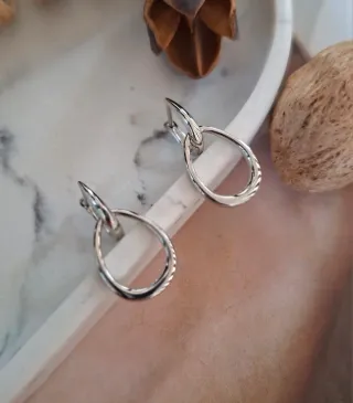 Pendientes Plata de Ley Aro Doble