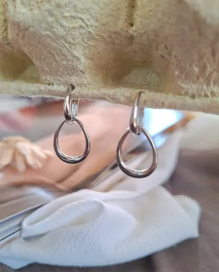 Pendientes Plata de Ley Aro Doble