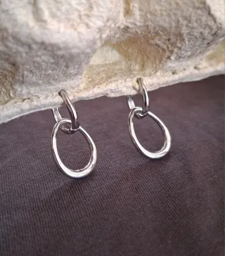 Pendientes Plata de Ley Aro Doble