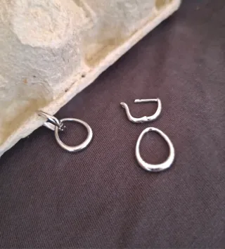 Pendientes Plata de Ley Aro Doble