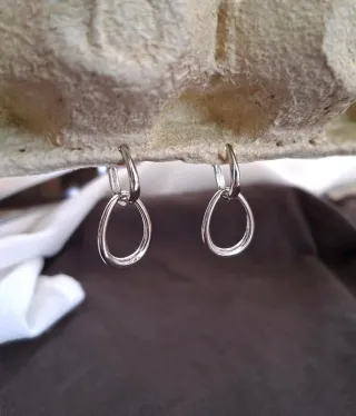 Pendientes Plata de Ley Aro Doble