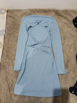 Vestido Bershka azul manga larga