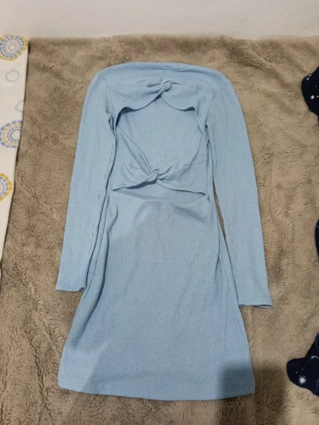 Vestido Bershka azul manga larga
