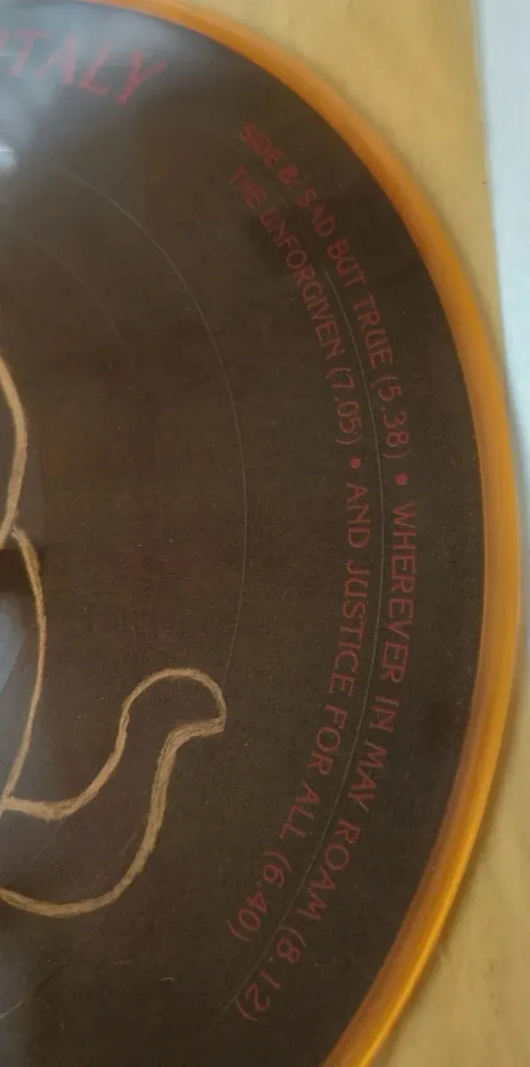 Metallica Live Bootleg Picture Disc Italia