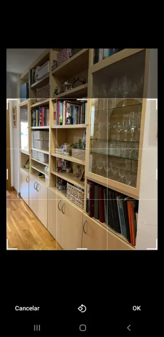 Librería madera y cristal impecable