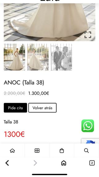 Vestido Novia Aire Barcelona 38/40