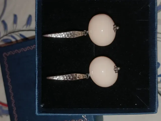 Orecchini Argento Giada Rosa