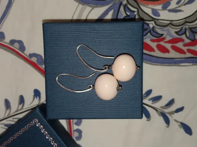 Orecchini Argento Giada Rosa