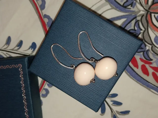 Orecchini Argento Giada Rosa