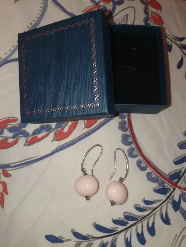 Orecchini Argento Giada Rosa