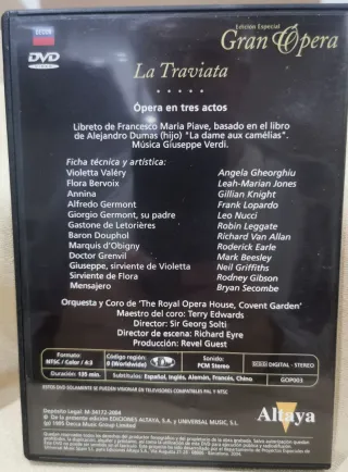 DVD Gran Opera La Traviata Verdi Decca
