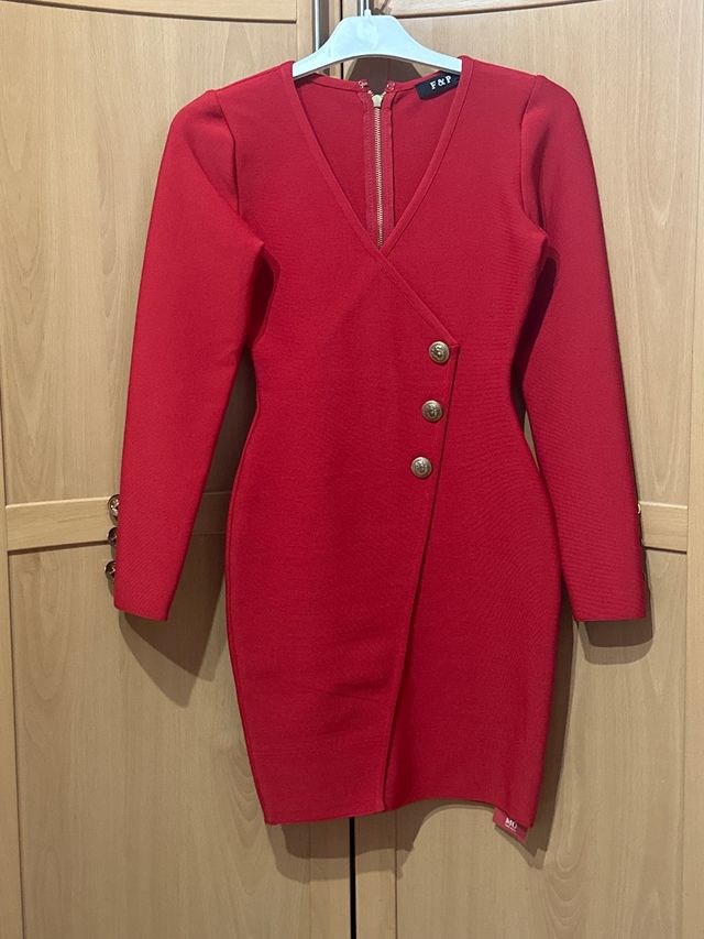 Vestido bandage rojo manga larga