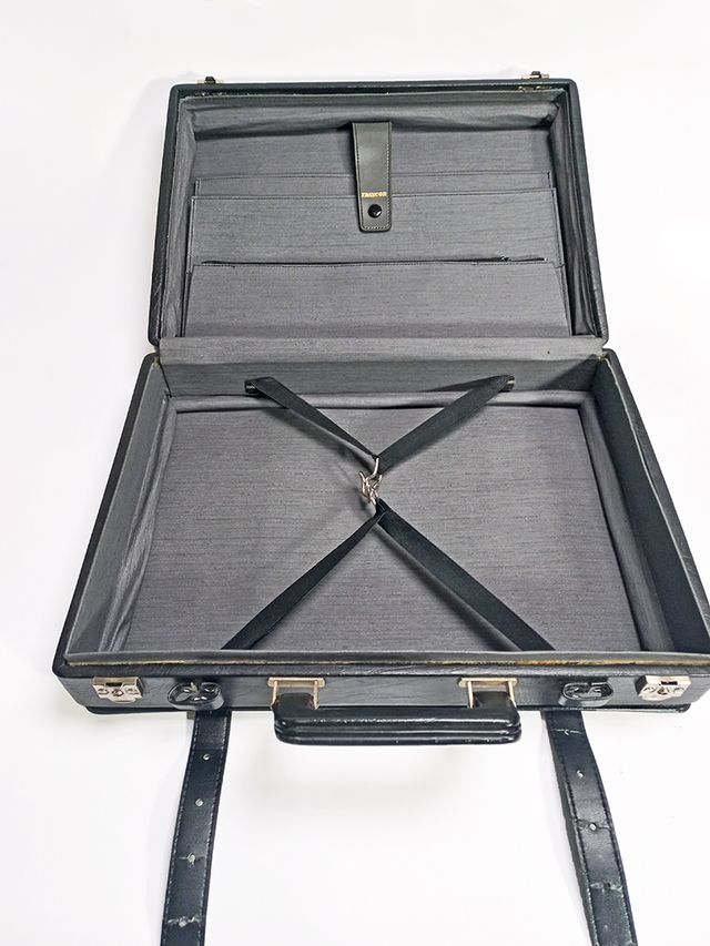 Mala Executivo Viagem Extensível Preto Vintage Fra