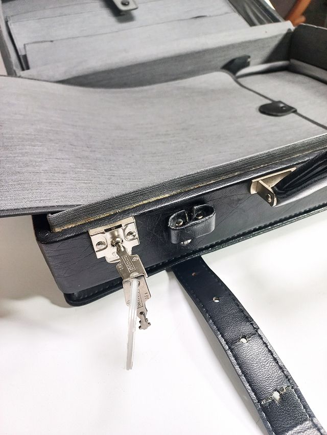 Mala Executivo Viagem Extensível Preto Vintage Fra