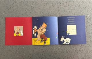 Tintin Tarjeta Felicitación 2000 Firmada