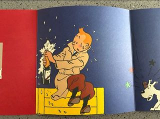 Tintin Tarjeta Felicitación 2000 Firmada