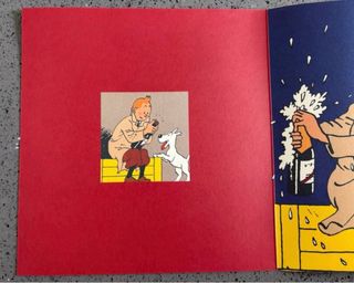 Tintin Tarjeta Felicitación 2000 Firmada