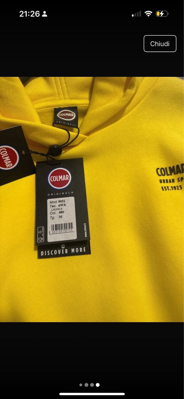 Felpa Colmar Gialla Originale