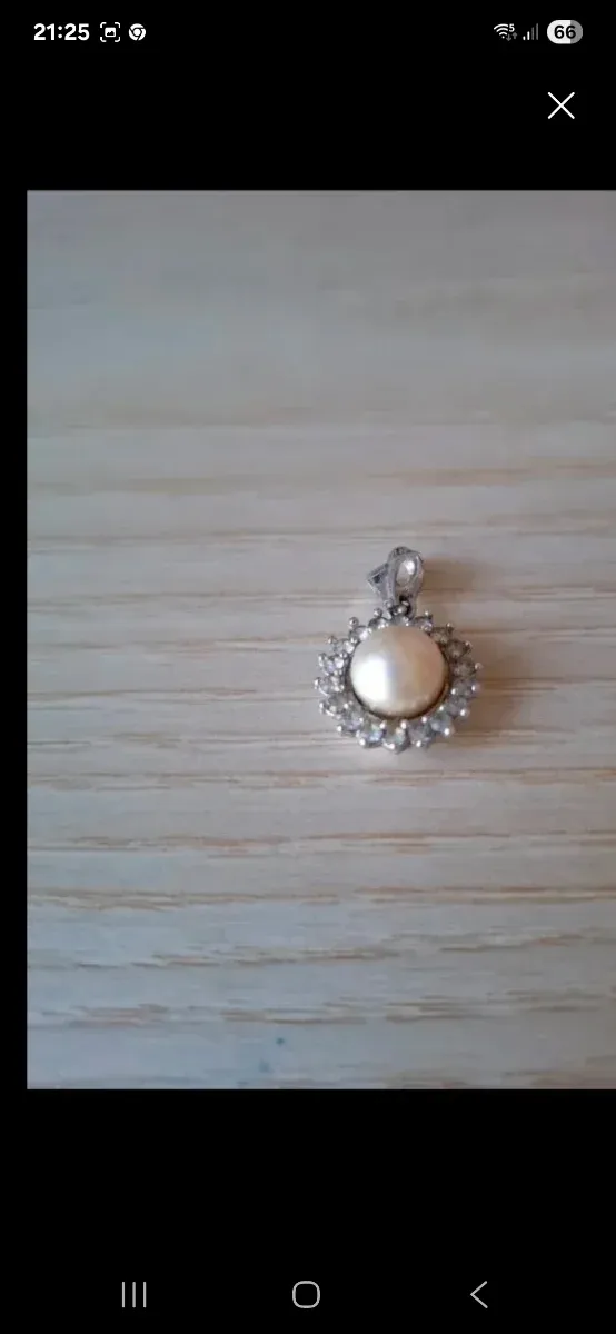 Colgante perla y circonitas