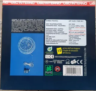 Vaso sfera decorativo con led