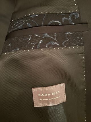 Chaqueta Zara Talla 50 Brocada Negra