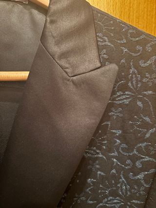 Chaqueta Zara Talla 50 Brocada Negra