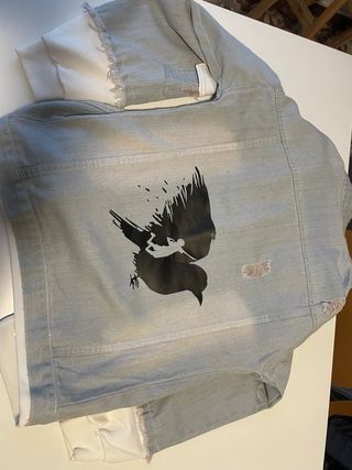 Cazadora vaquera Haykiu gris y blanca