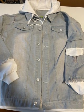 Cazadora vaquera Haykiu gris y blanca