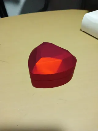 Caja Corazón Rojo con foco para Anillo