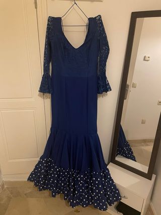 Vestido Flamenco Azul Talla 38
