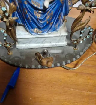 Statua Madonna con Bambino, decorata