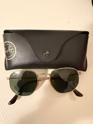 Occhiali da sole Ray-Ban esagonali oro
