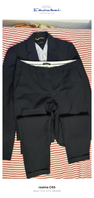 Traje Massimo Dutti Talla 36 Negro/Azul