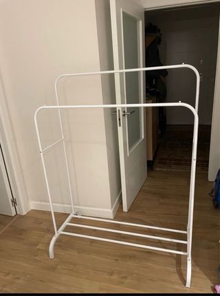 Porta abiti a doppia barra in metallo bianco