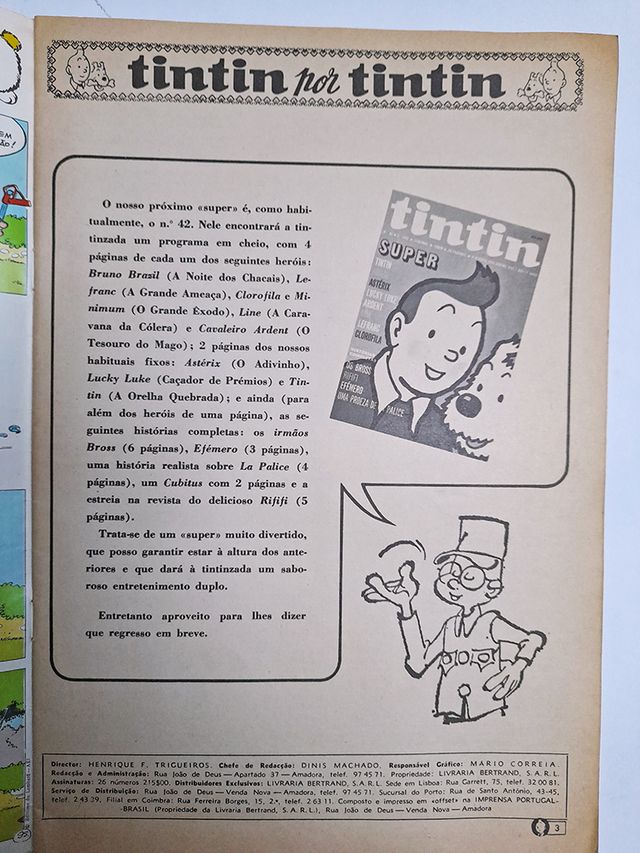 Revista Tintin Nº 41 - 6º Ano – 02-03-1974