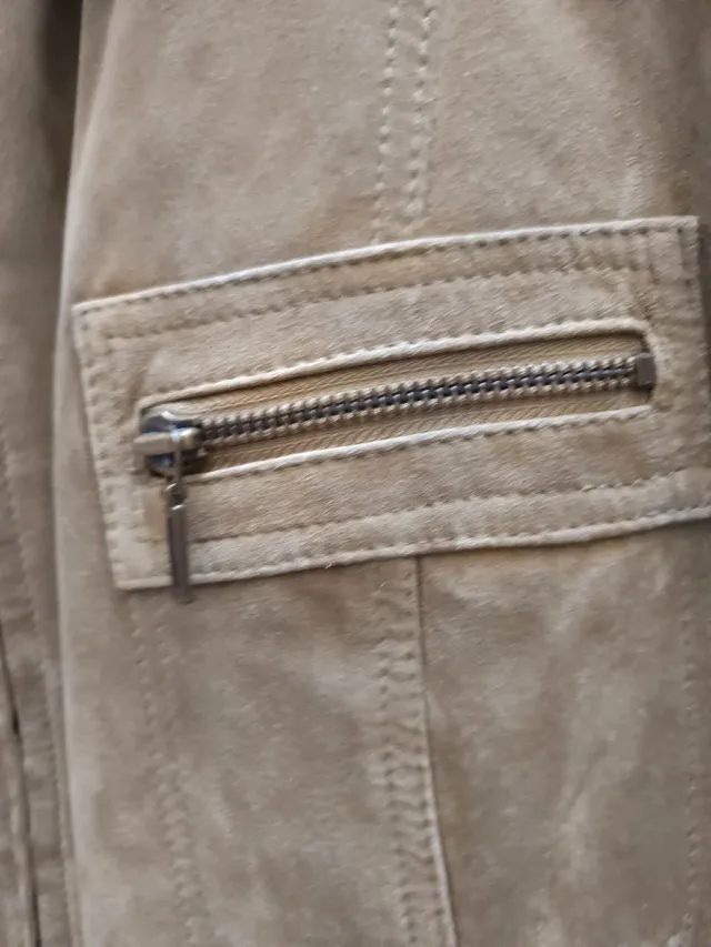 Chaqueta Punt Roma piel serraje marrón