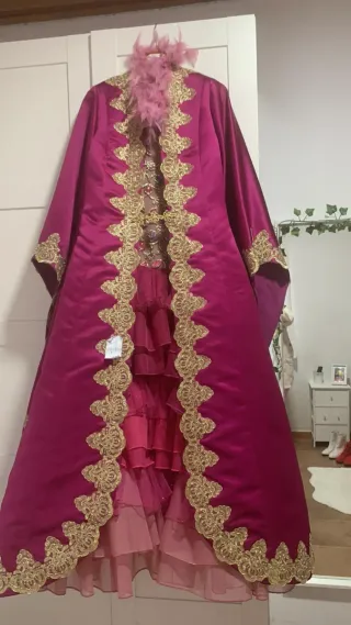 Disfraz Máscara Flores Rosa y Dorado