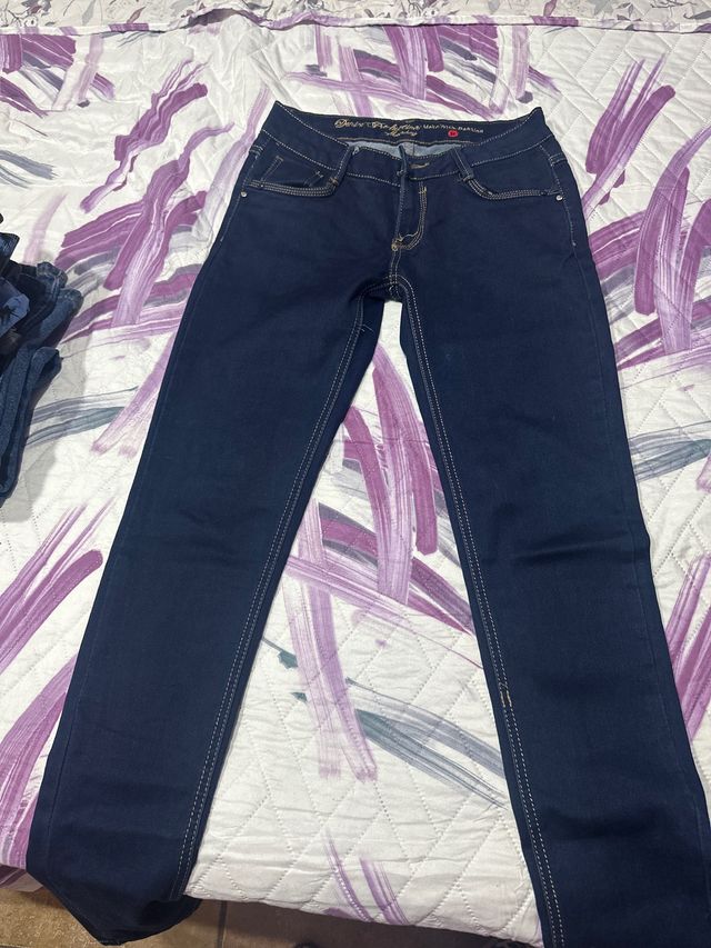 Vaqueros pitillo azules