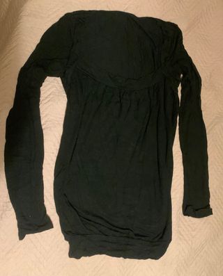 Camiseta de punto negra manga larga talla 42