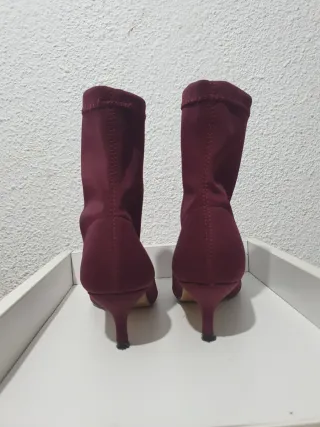 Botines burdeos tacón fino